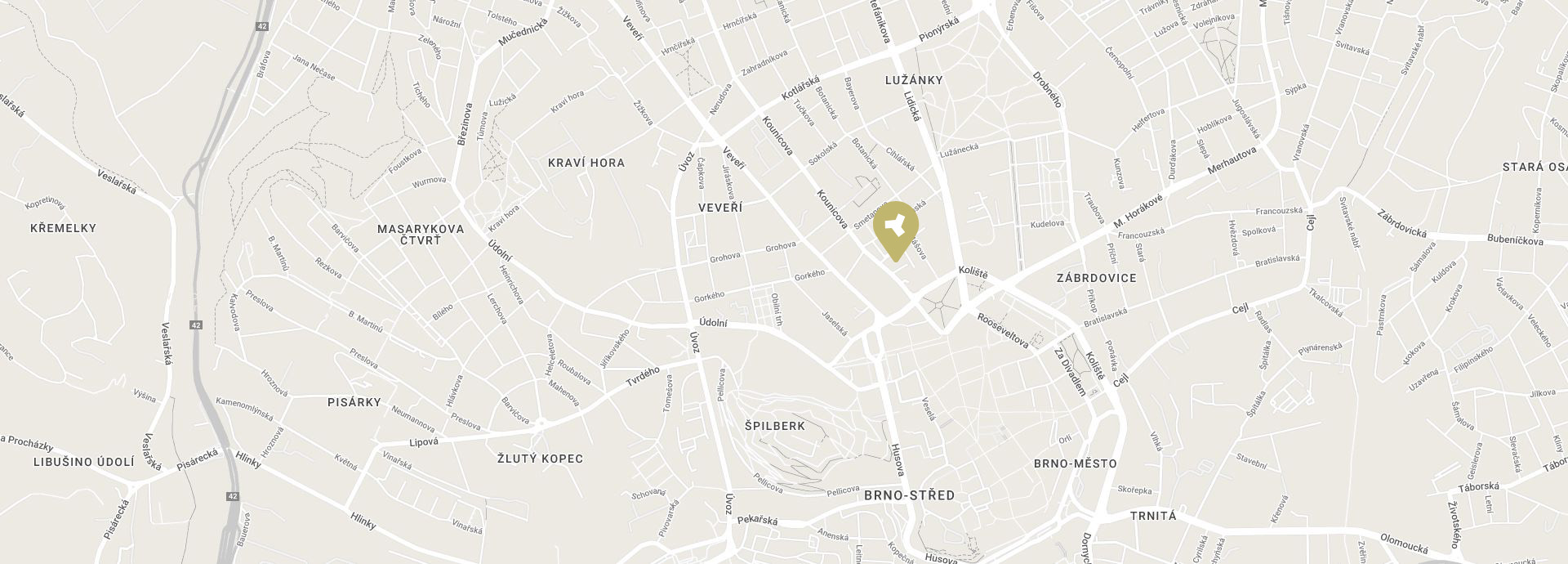 Mapa - Hotel Continental Brno